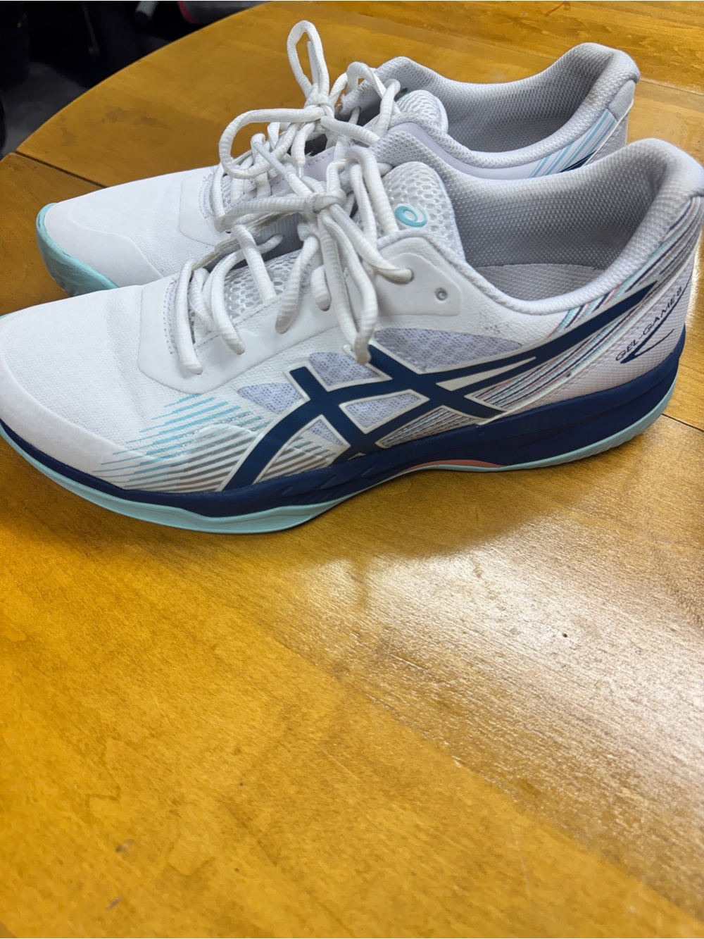 Asics White Navy Light Blue Women's Sneakers